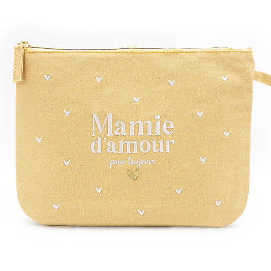 Pochette brodée - Mamie d'amour pour toujours