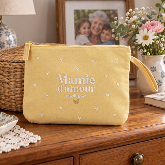 Pochette brodée mamie – Mamie d'amour pour toujours