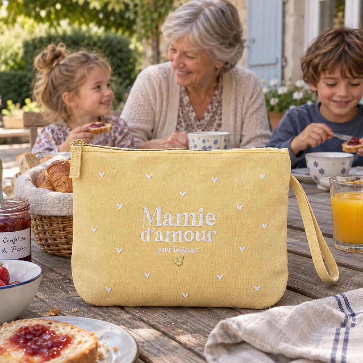 Pochette brodée mamie – Mamie d'amour pour toujours