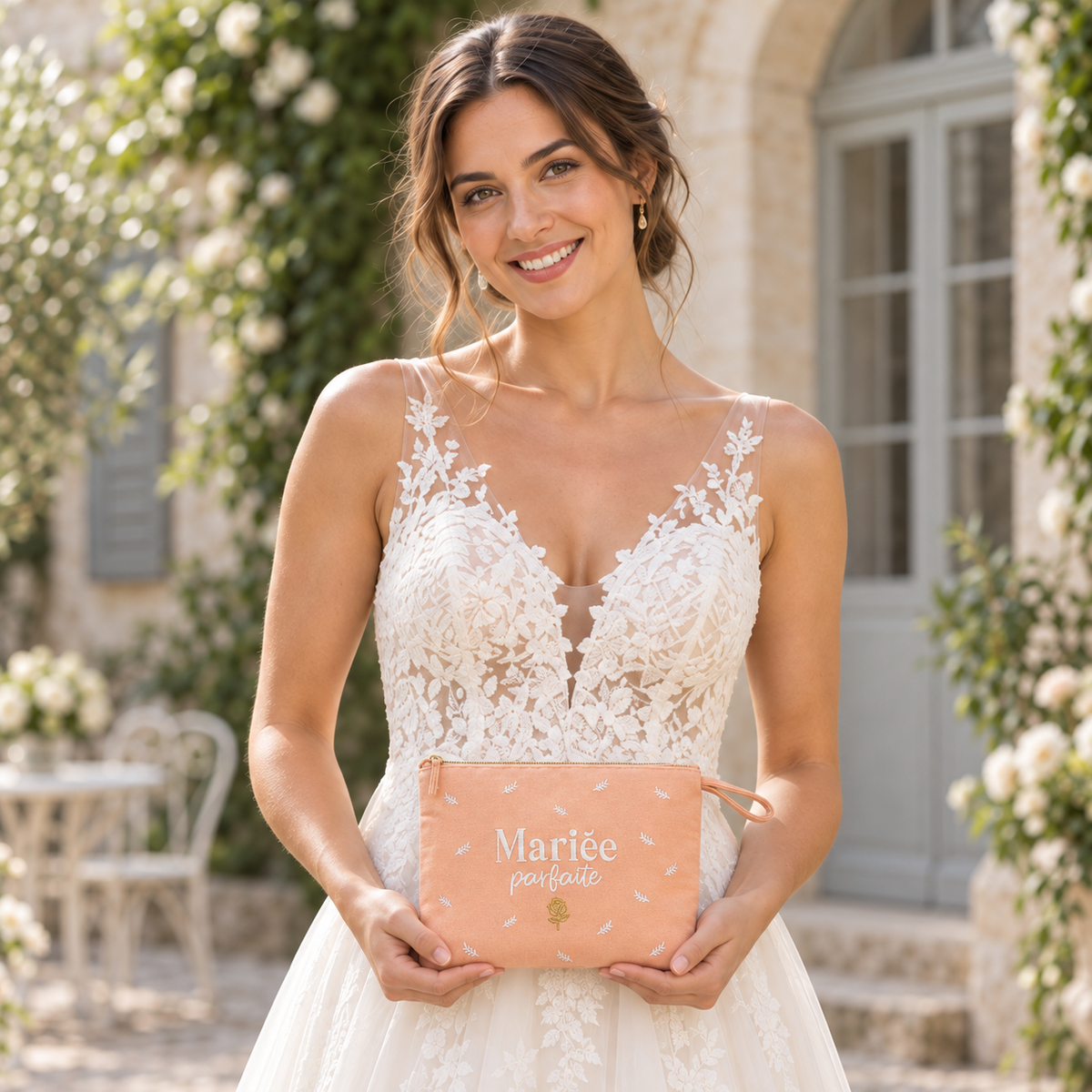 Pochette brodée mariée – Mariée parfaite