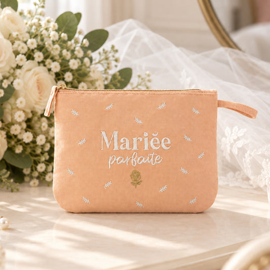Pochette brodée mariée – Mariée parfaite
