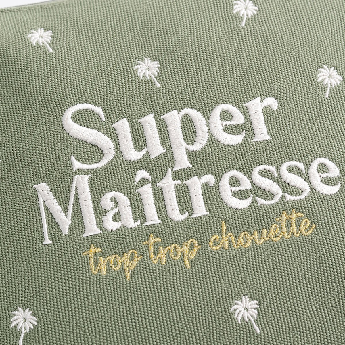 Pochette brodée maîtresse – Super maîtresse trop trop chouette