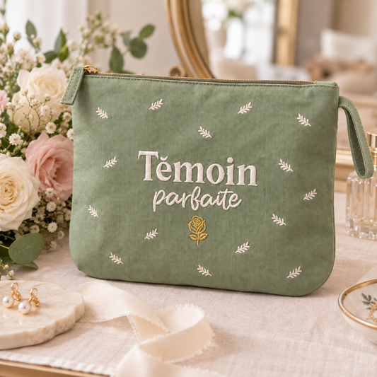 Pochette brodée témoin – Témoin parfaite