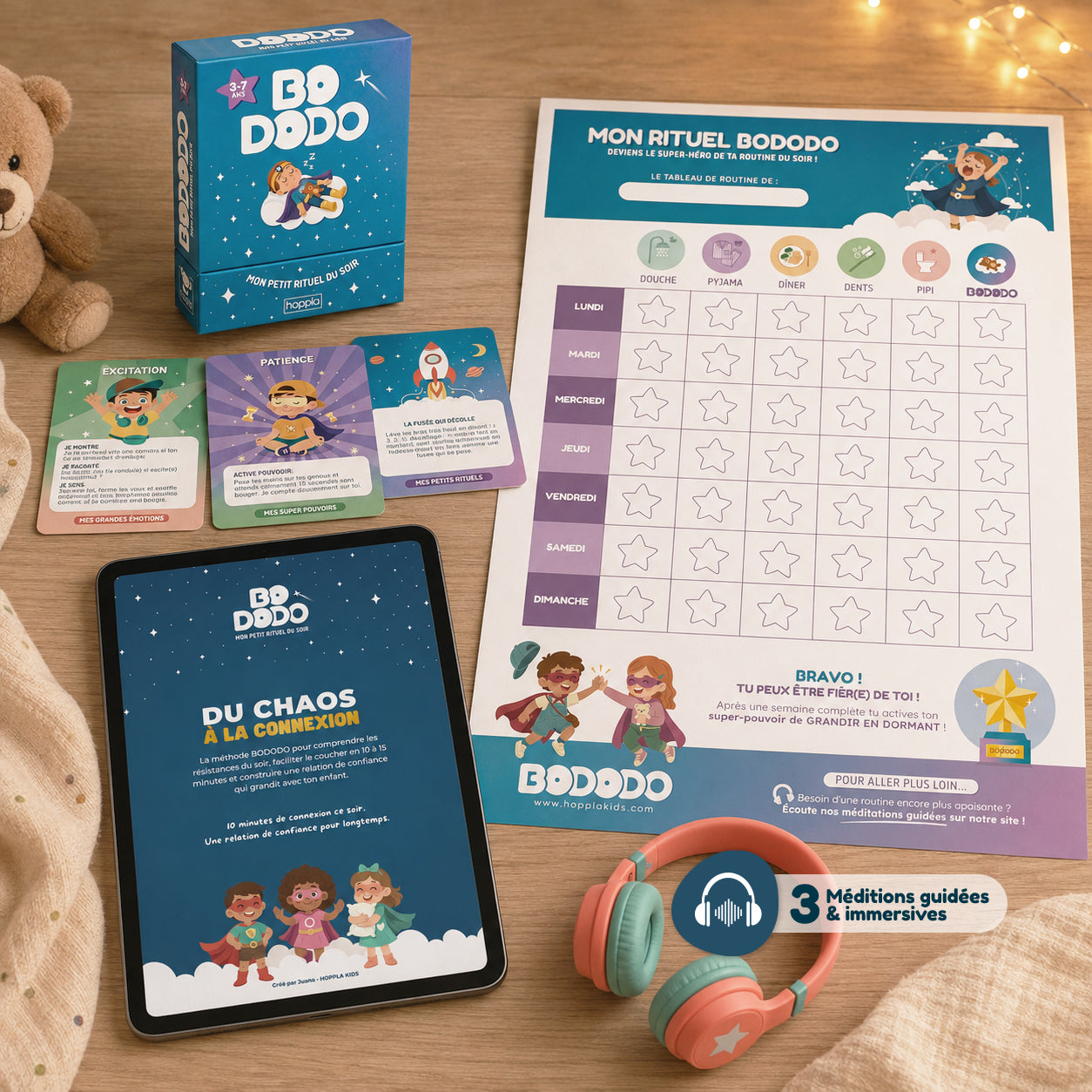 Pack Bododo© | Coffret cartes + 3 Méditations + Ebook + Tableau de routine