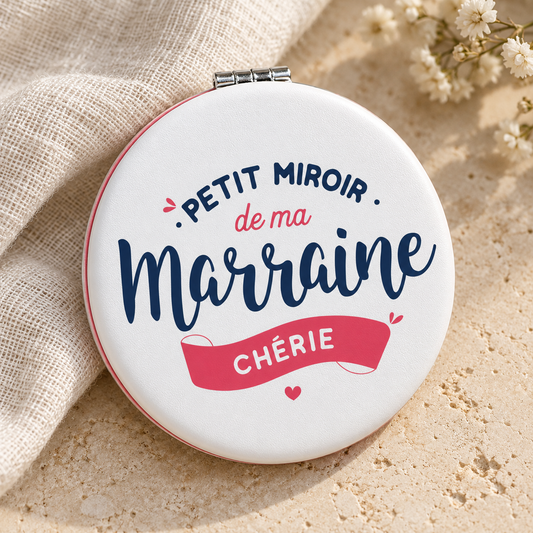 Miroir de poche marraine – Petit miroir de ma marraine chérie
