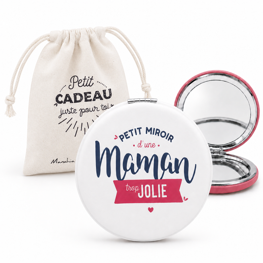 Miroir de poche maman – Petit miroir d'une maman trop jolie – cadeau maman