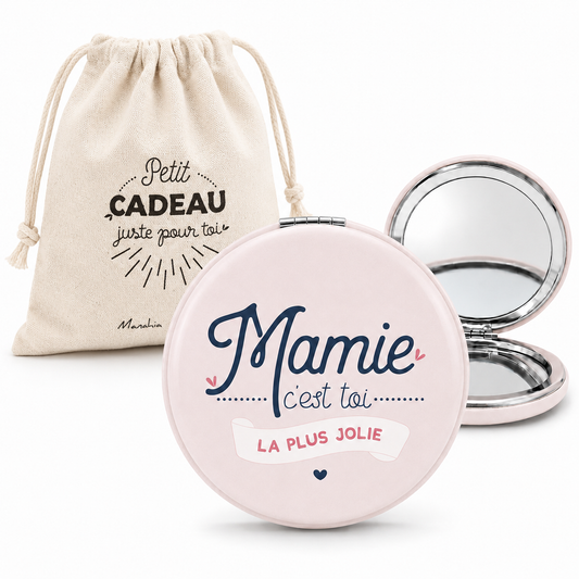 Miroir de poche mamie – Mamie c'est toi la plus jolie – cadeau mamie