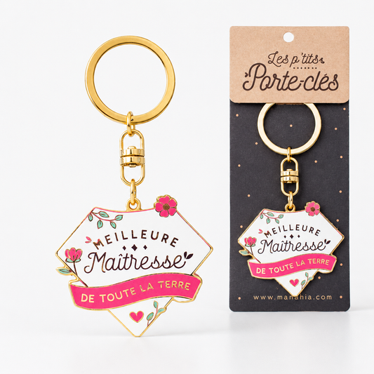 Porte-clés maîtresse – Meilleure maîtresse de toute la terre – cadeau maîtresse