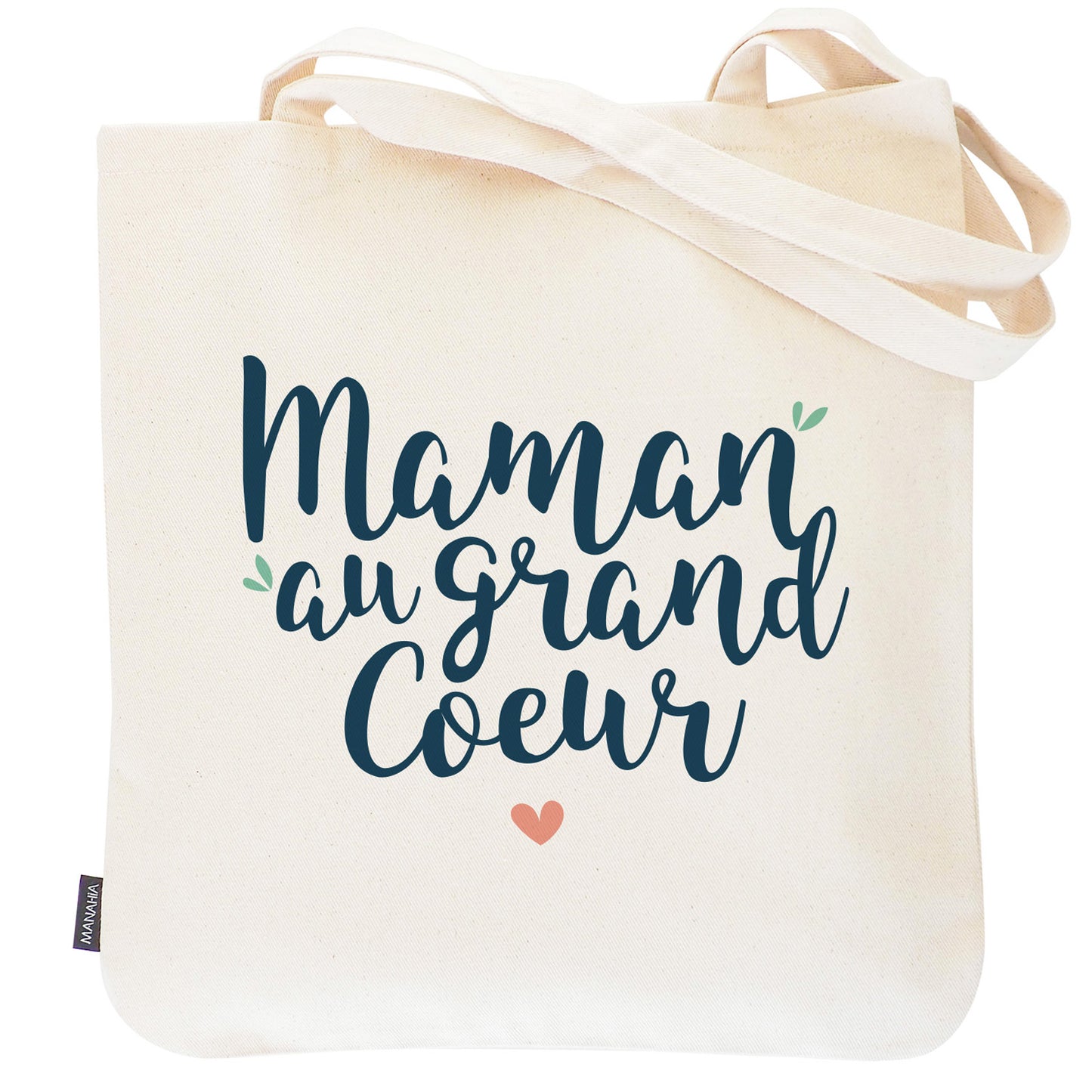 Tote bag maman – Maman au grand cœur – sac coton – cadeau maman – fête des mères