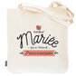 Tote bag mariée – La plus belle mariée qui a trouvé prince à ses pieds – sac coton – cadeau mariage – EVJF