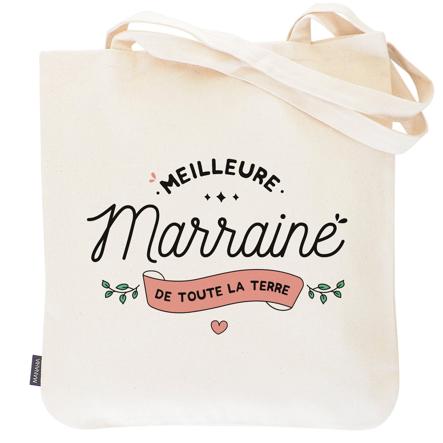 Tote bag marraine – Meilleure marraine de la terre – sac coton – cadeau marraine – baptême