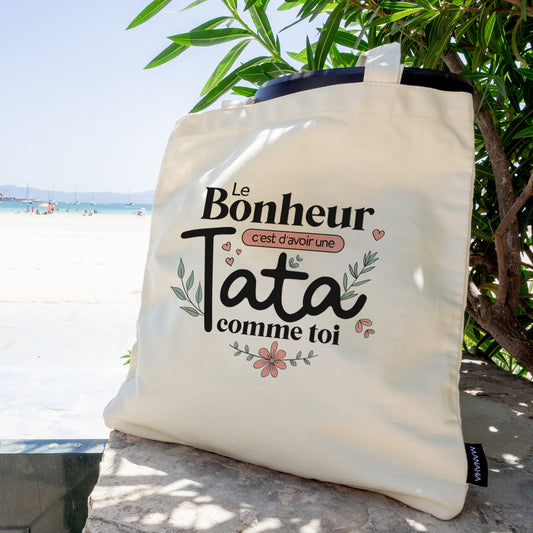 Totebag - Le bonheur c'est d'avoir une tata comme toi - Manahia