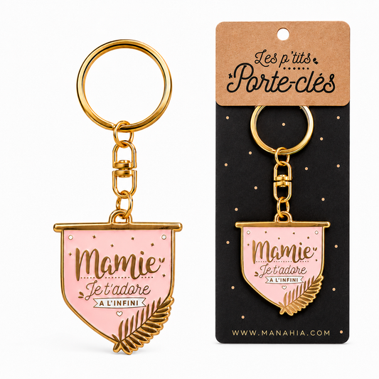 Porte-clés mamie – Mamie je t’adore à l’infini – cadeau mamie