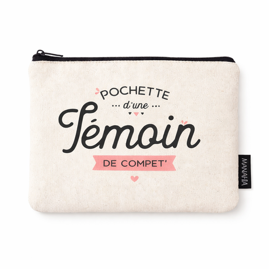 Pochette témoin – Pochette d’une témoin de compet' – pochette coton – cadeau témoin - EVJF