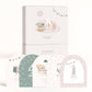 Coffret naissance bébé – Petit doudou mouton tout doux + 20 cartes étapes + 1 carte "Bienvenue joli coeur"