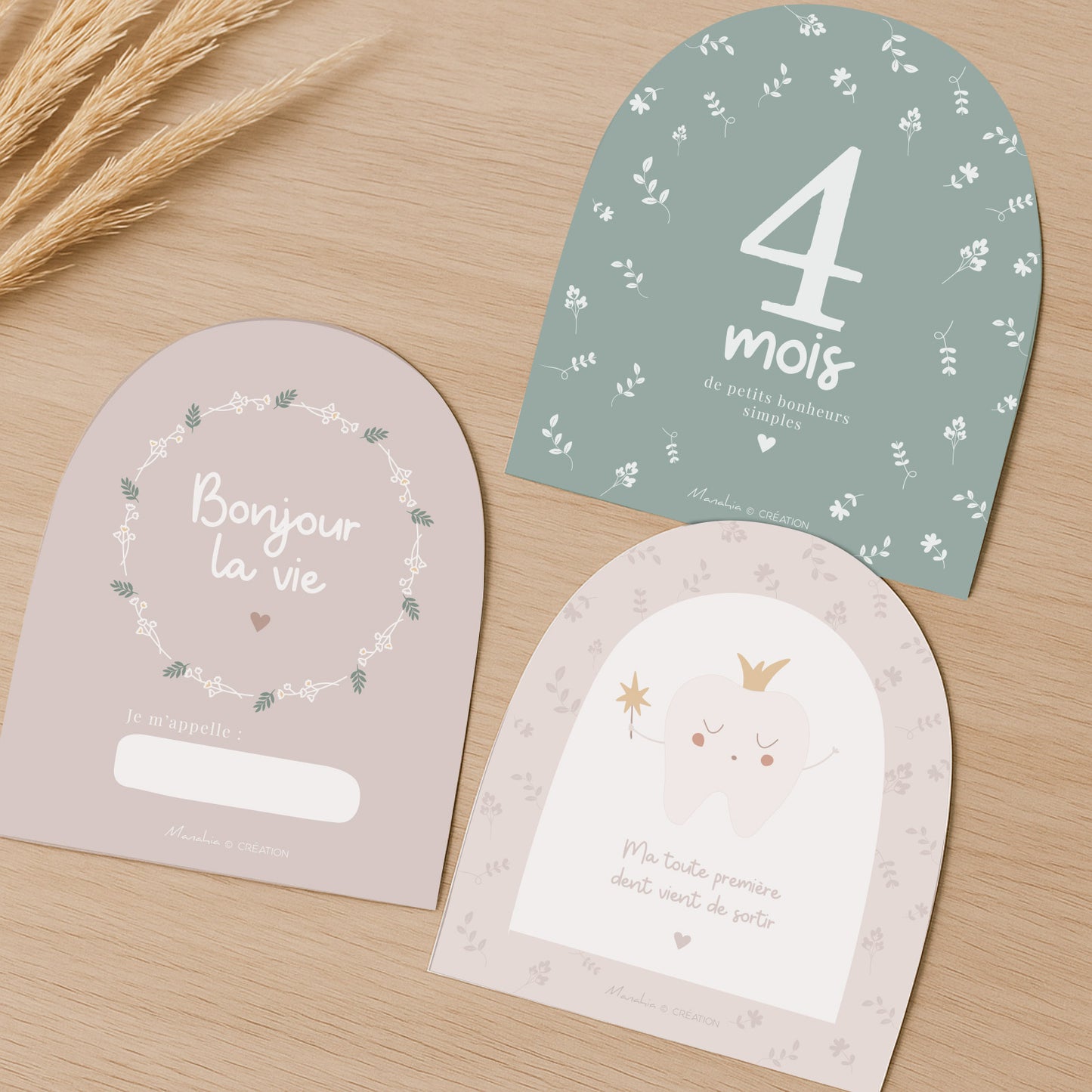 Coffret naissance bébé – Petit doudou mouton tout doux + 20 cartes étapes + 1 carte "Bienvenue joli coeur"