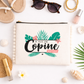 Pochette pompons copine – Je suis une copine au top – pochette coton – cadeau amie – anniversaire – Noël