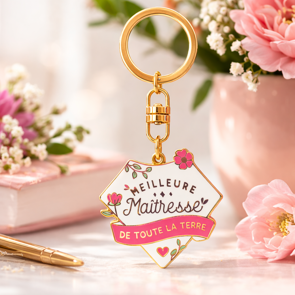 Porte-clés maîtresse – Meilleure maîtresse de toute la terre – cadeau maîtresse
