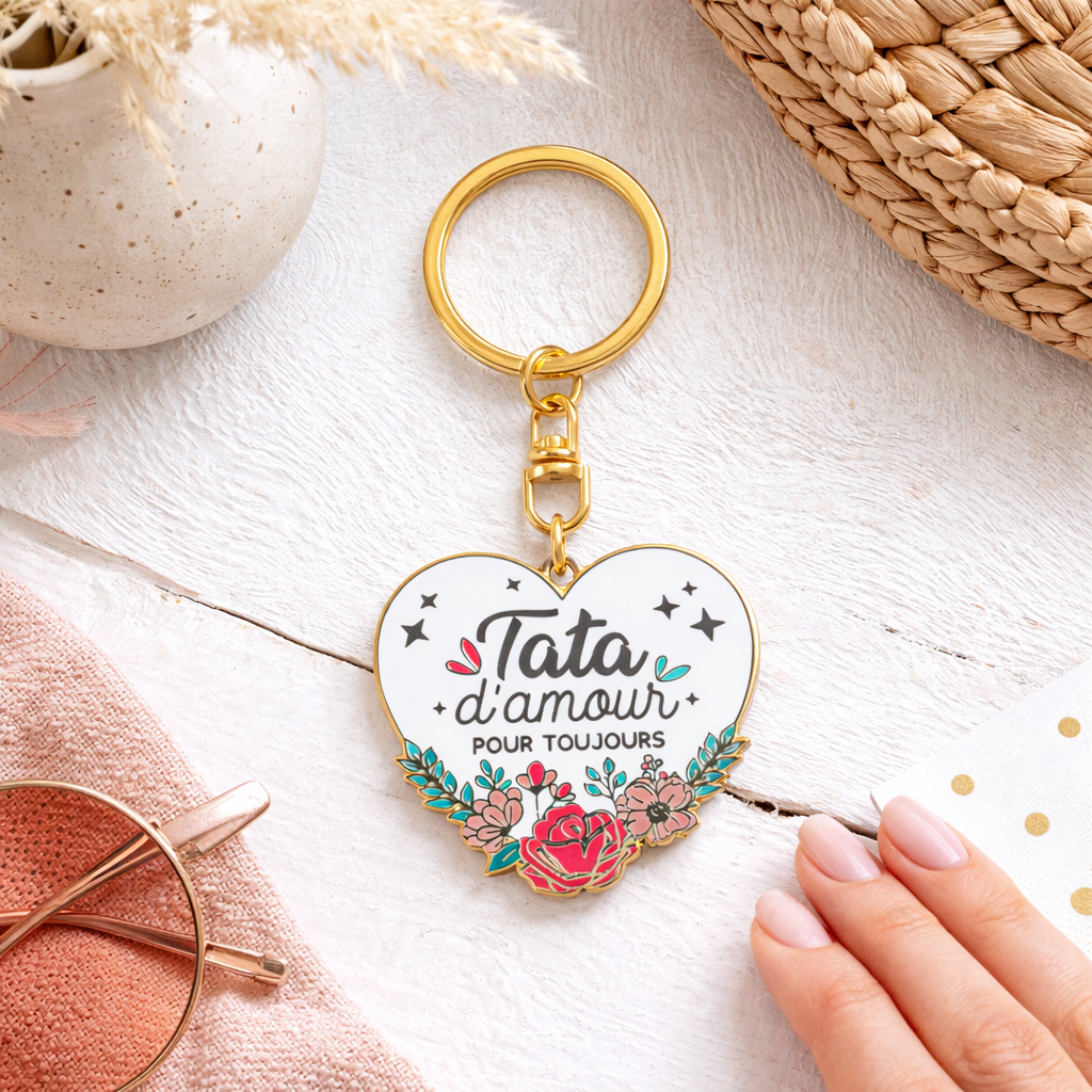 Porte-clés tata – Tata d’amour pour toujours – cadeau tata