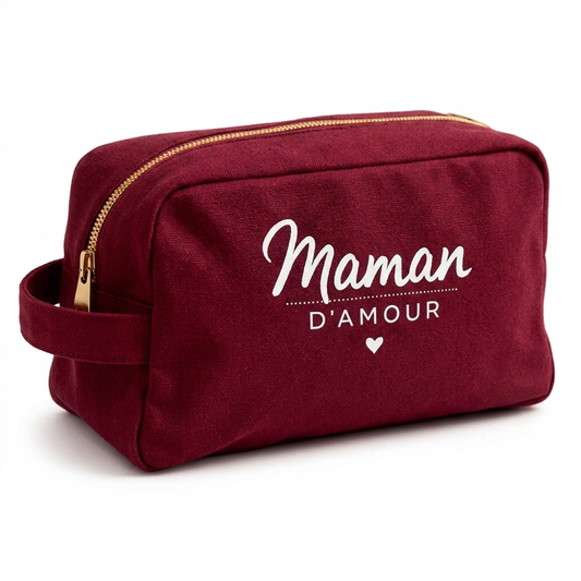 Trousse de toilette maman – Maman d’amour – trousse de voyage femme – cadeau maman – fête des mères