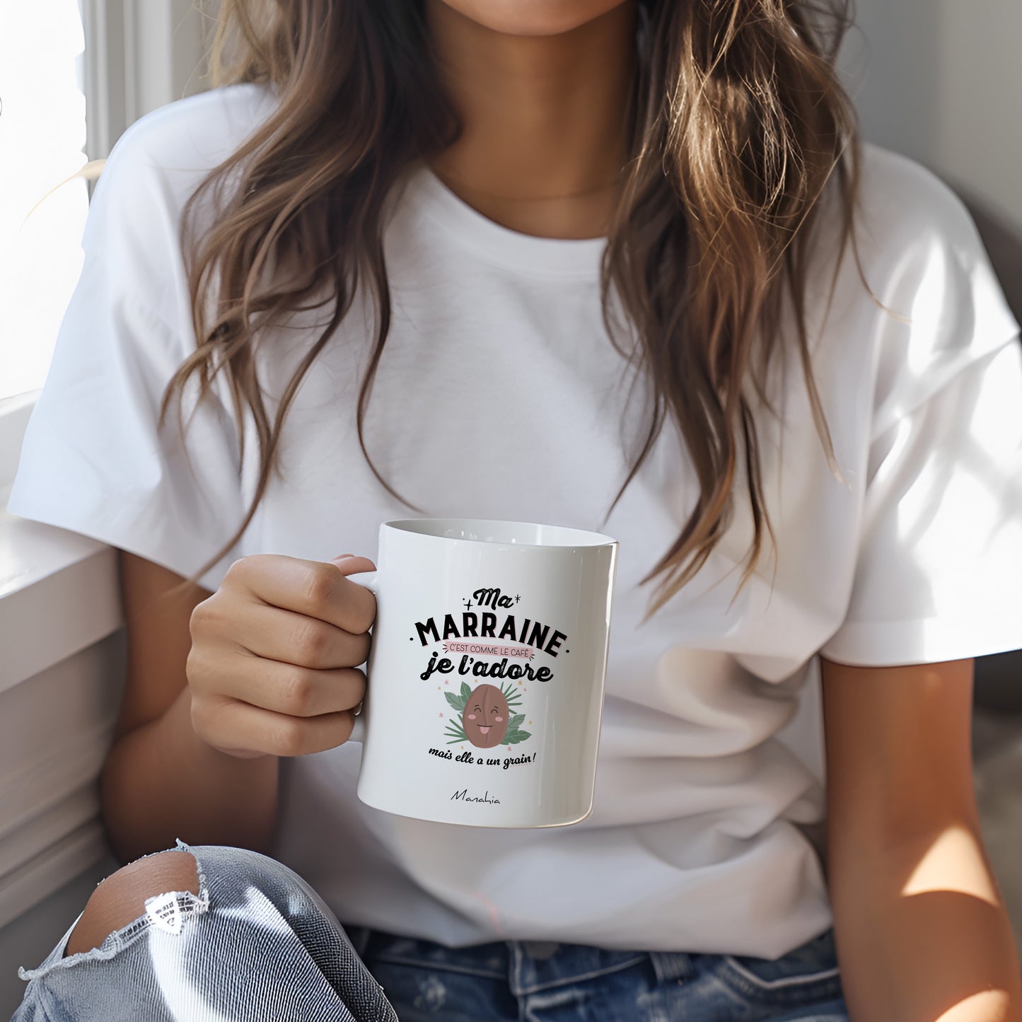 Mug - Ma marraine c'est comme le café, je l'adore, mais elle a un grain