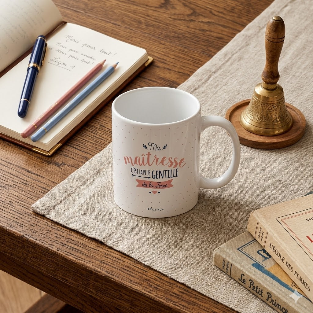 Mug maîtresse – Ma maîtresse c'est la plus gentille – cadeau maîtresse – fin d’année scolaire