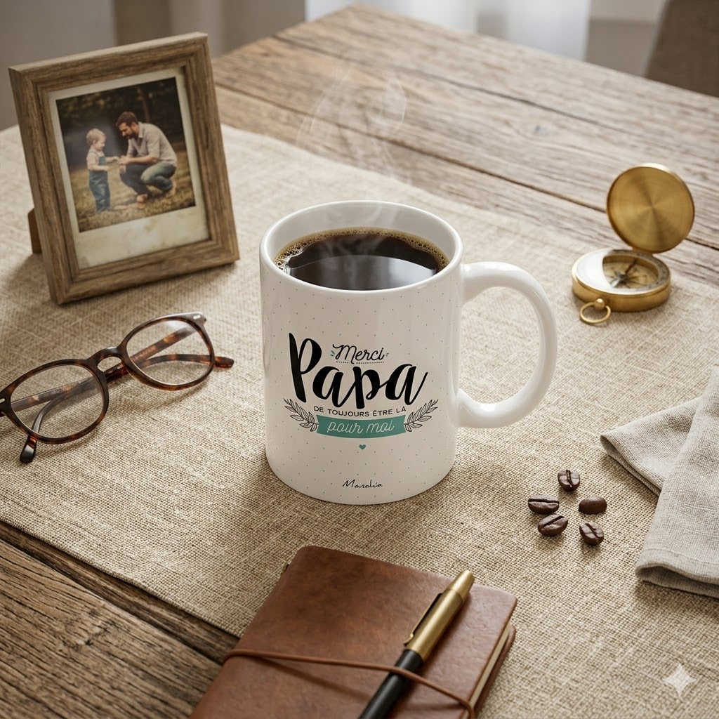 Mug papa – Merci papa de toujours être là pour moi – cadeau papa – fête des pères