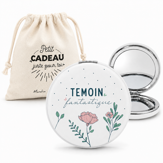 Miroir de poche témoin – Témoin fantastique – cadeau témoin mariage