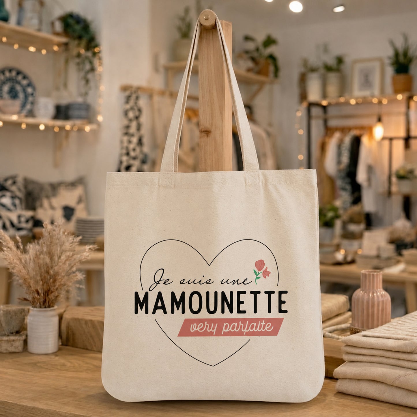 Tote bag mamounette – Je suis une mamounette very parfaite – sac coton – cadeau maman – fête des mères