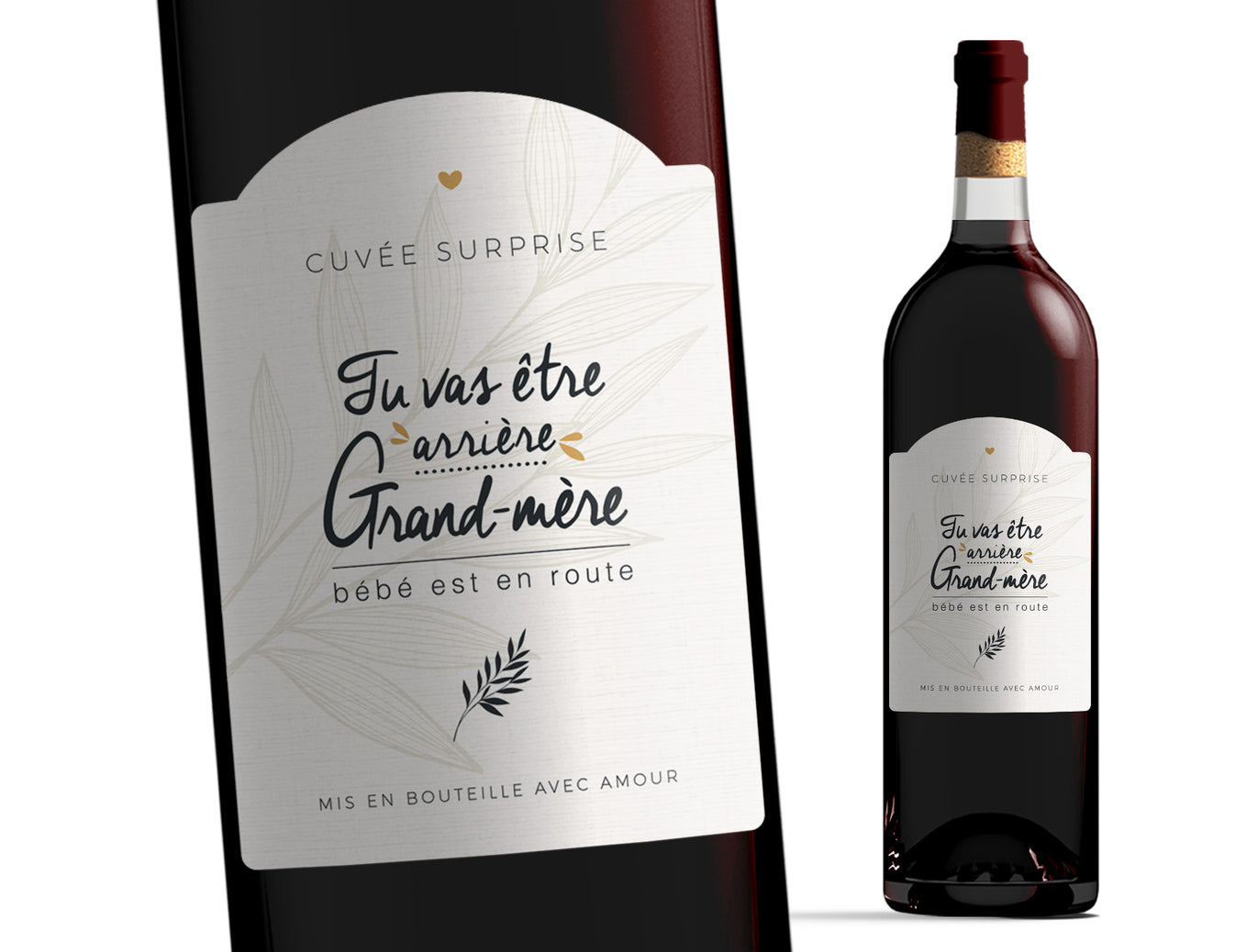 Etiquette bouteille - Tu vas être arrière-grand-mère - Annonce