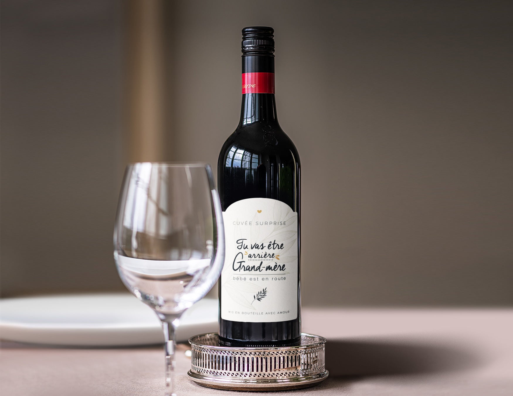 Etiquette bouteille - Tu vas être arrière-grand-mère - Annonce