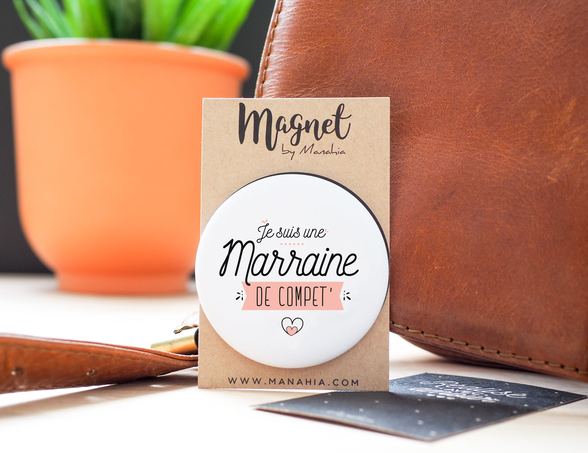 Tote Bag Brodé Marraine De Compet' – Sac Cabas Cadeau Marraine, Baptême, Annonce Surprise, Noël