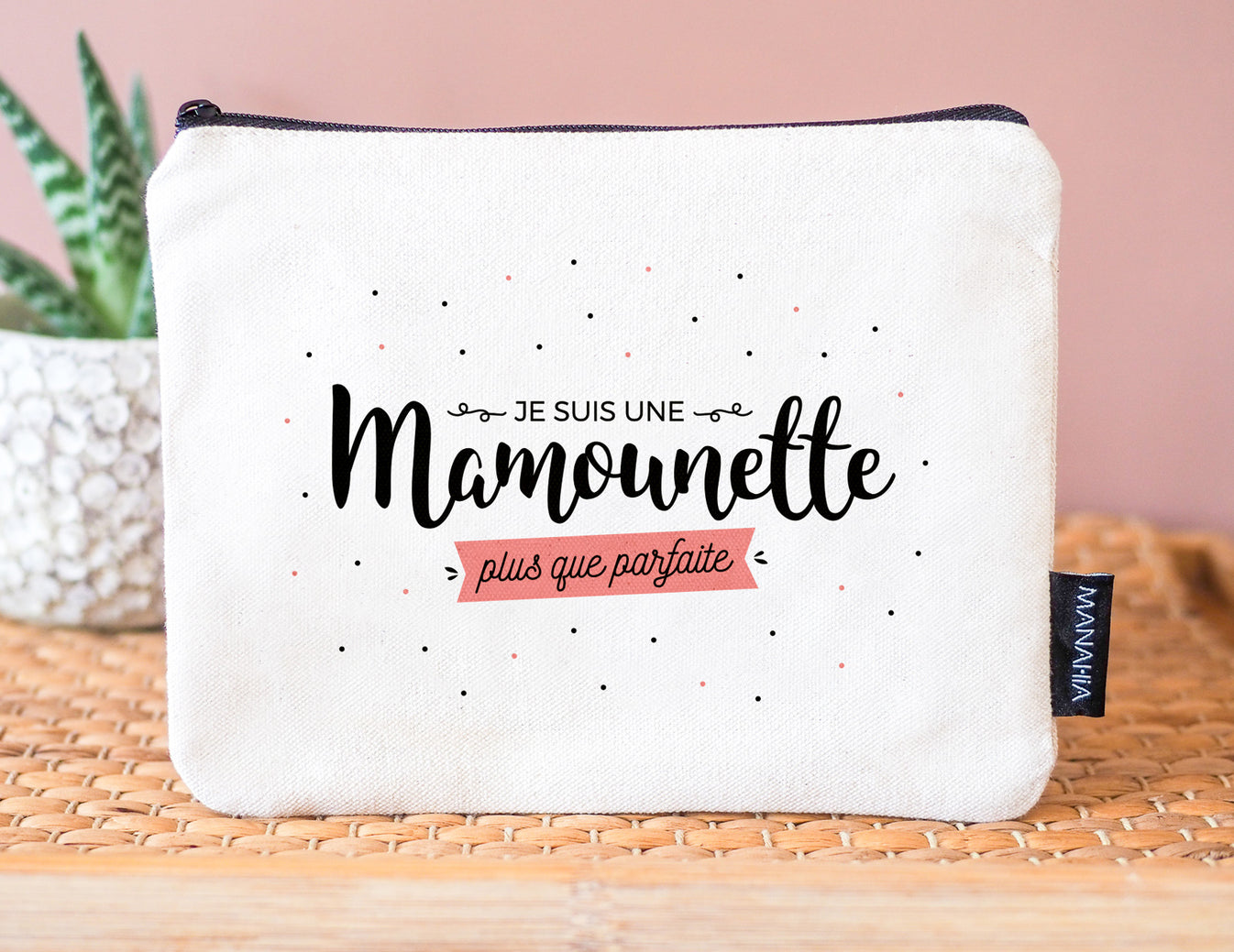 Pochette Maman Mamounette Plus Que Parfaite 100 Coton Manahia 